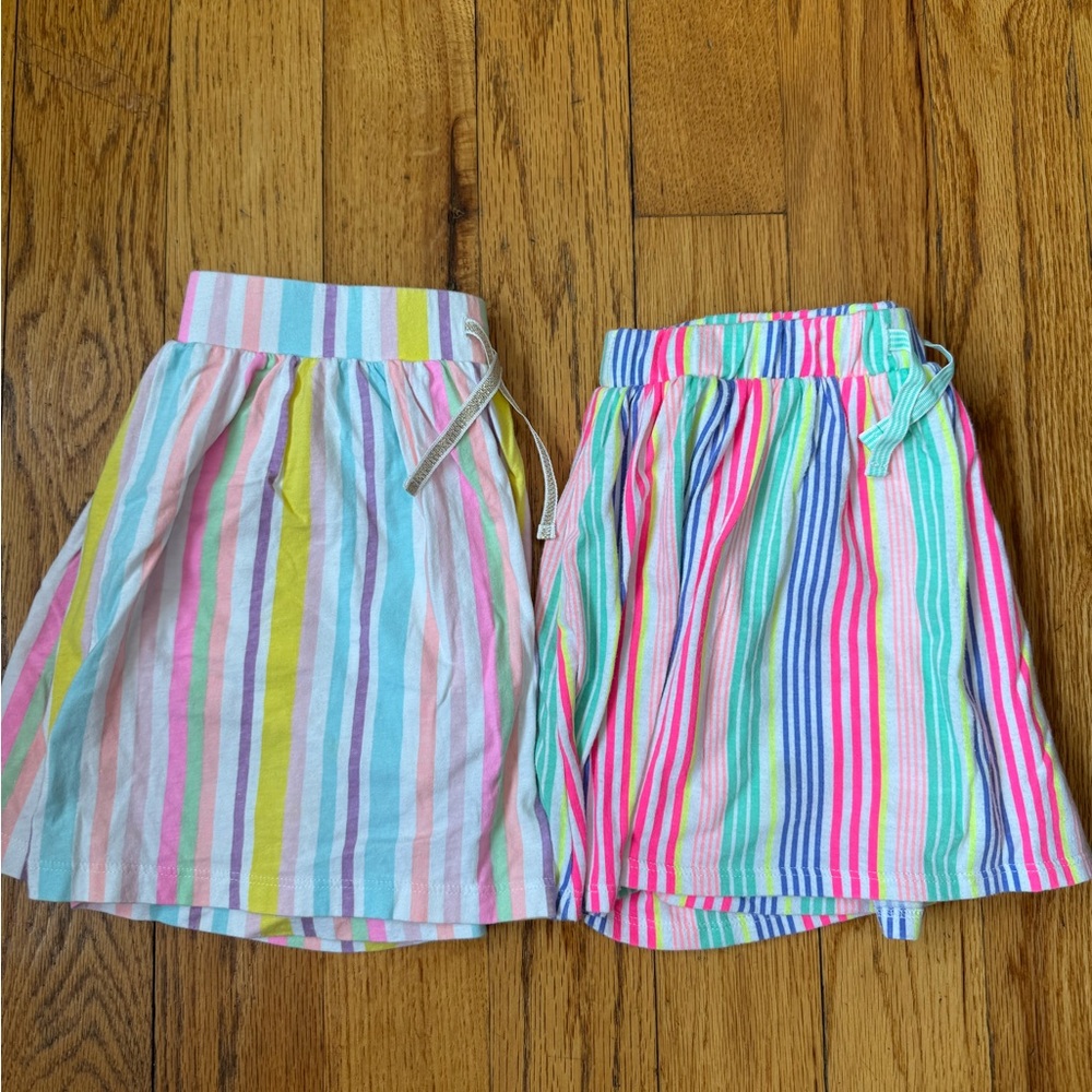 Striped Multicolor Kids Skorts, set of 2